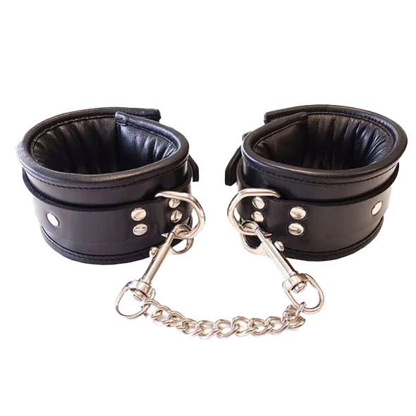 Leather Wrist Cuffs (Padded) Black