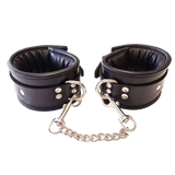 Leather Wrist Cuffs (Padded) Black