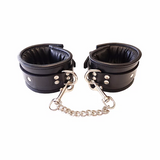 Leather Ankle Cuffs (Padded) Black